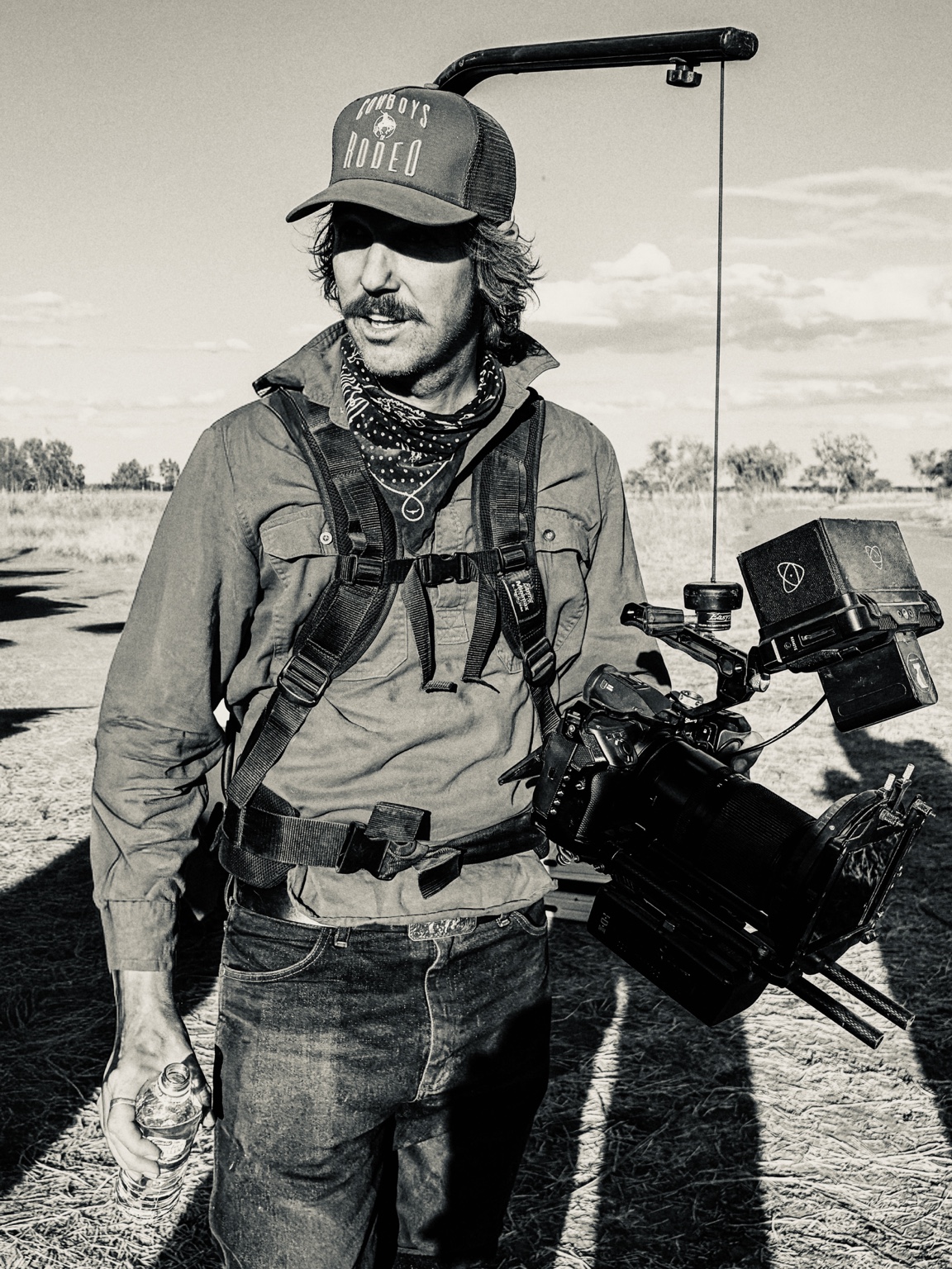 Nathan Christoffel on location with a cinema camera